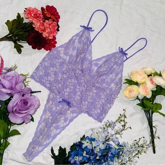 Vintage 90s Purple Lavender Lilac Teddy Intimates Sleepwear Sheer Lace Bodysuit - Picture 6 of 9